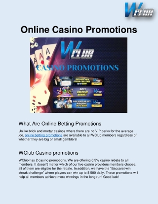 Online Casino Promotions