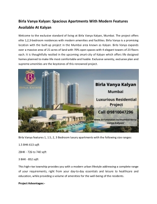 Birla Vanya Kalyan Mumbai Apartments / Flats