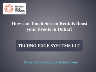 How can Touch Screen Rentals Boost your Events in Dubai?