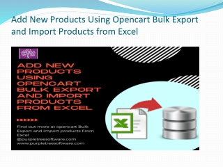 Add New Products Using Opencart Bulk Export and Import Products from Excel