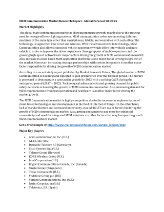 M2M Communication Market Research Report - Global Forecast till 2025