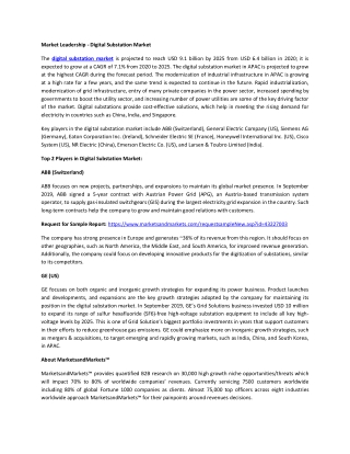 Digital Substation Market by Module, Type, Voltage, Installation Type, Industry | COVID-19 Impact Analysis | MarketsandM