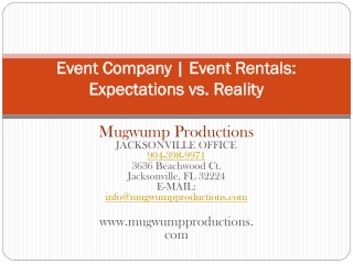 Event Company | Event Rentals: Expectations vs. Reality
