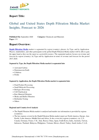 Depth Filtration Media Market Insights, Forecast to 2026