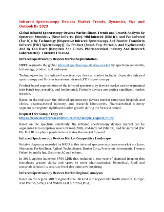 Infrared Spectroscopy Devices Market Trends, Dynamics, Size and Outlook By 2023