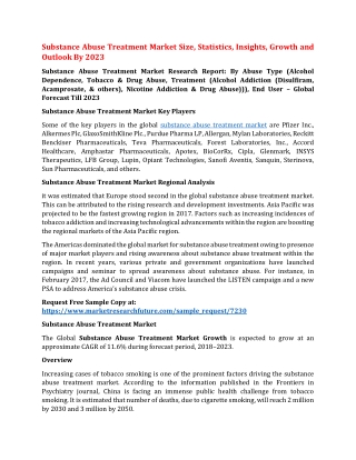 Substance Abuse Treatment Market Size, Statistics, Insights, Growth and Outlook By 2023