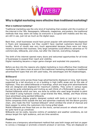 Why is Digital Marketing more Effective than Traditional Marketing?