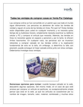 Todas las ventajas de comprar cosas en Venta Por Catalogo