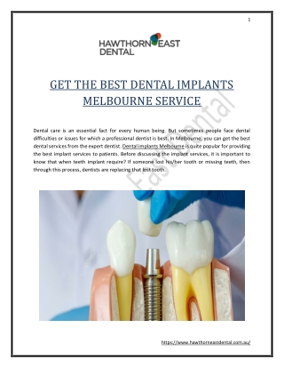 Get The Best Dental Implants Melbourne Service