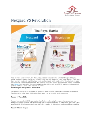 Nexgard VS Revolution- BestVetCare