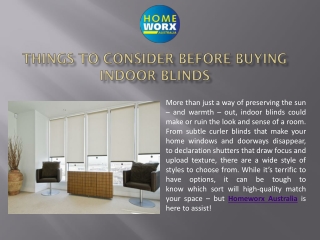 Things to Consider Before Buying Indoor Blinds