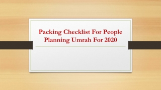 Packing Checklist For People Planning Umrah For 2020