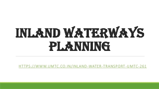 Inland waterways planning