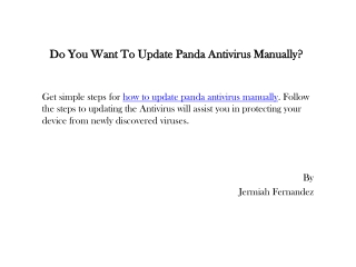 Do You Want To Update Panda Antivirus Manually?