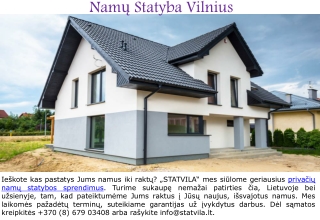 Namų statyba Vilnius