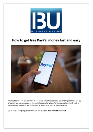 How to get free PayPal money fast and easy