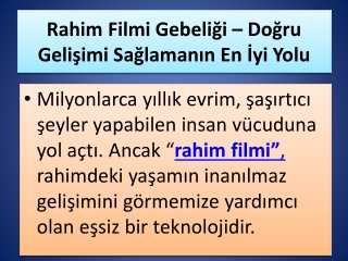Rahim Filmi Gebeliği – Doğru Gelişimi Sağlamanın En İyi Yolu