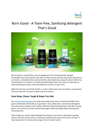 Born Good - A Toxin-free, Sanitizing detergent That’s Good