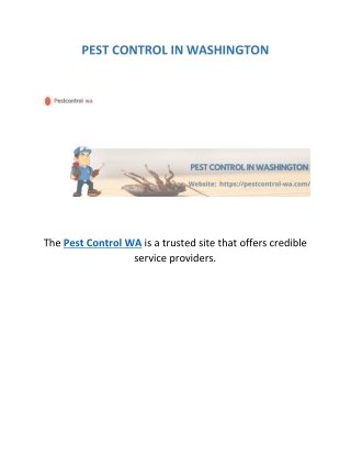 PEST CONTROL IN WASHINGTON