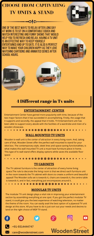 Choose From Captivating TV Units & Stand