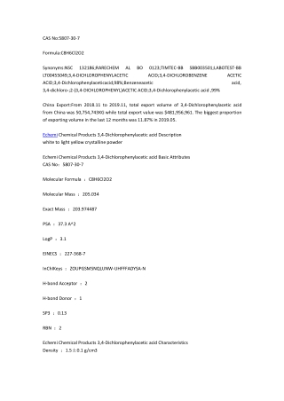 Echemi Chemical Products 3,4-Dichlorophenylacetic acid Description