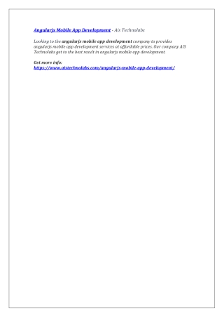 Angularjs Mobile App Development - Ais Technolabs