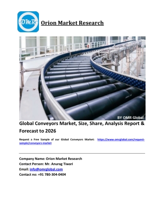 Global Conveyors Market Size, Industry Trends, Share and Forecast 2020-2026