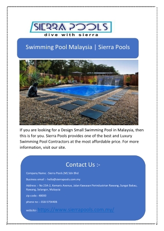 Swimming Pool Malaysia | Sierra Pools