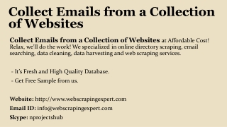 Collect Emails from a Collection of Websites