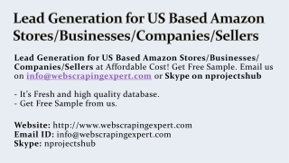 Lead Generation for US Based Amazon Stores/Businesses/Companies/Sellers