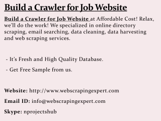 Build a Crawler for Job Website