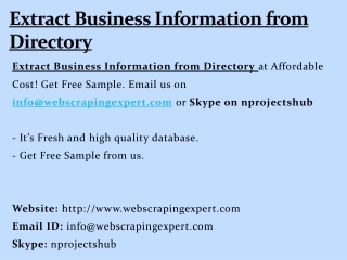 Extract Business information from Directory