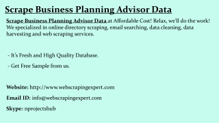 Scrape Business Planning Advisor Data