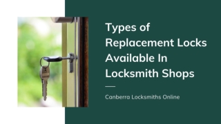 Types of Replacement Locks Available in Locksmith Shops