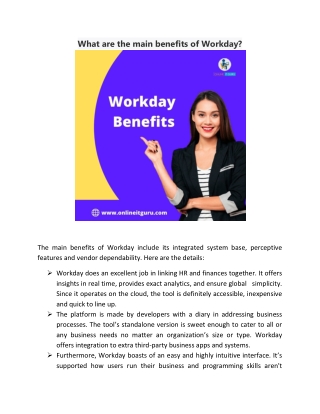What are the main benefits of Workday?