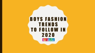 Boys fashion trends to follow in 2020 - Kidstudio
