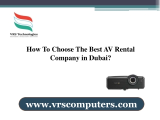 Best AV Rentals Company in Dubai