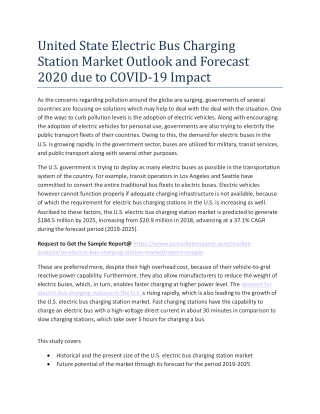 U.S. Electric Bus Charging Station Market Share: In-Depth Coverage And Various Important Aspects by 2025
