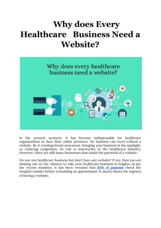 Why does Every Healthcare Business Need a Website?
