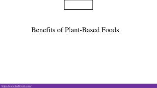 Benefits of Plant-Based Foods