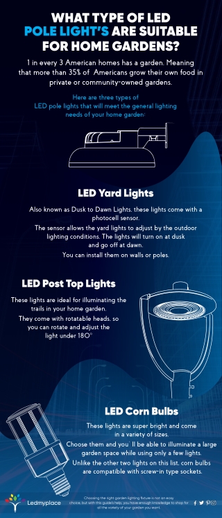 What type of LED pole lights are Suitable for Home Gardens