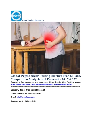 Global Peptic Ulcer Testing Market Trends, Size, Competitive Analysis and Forecast - 2017-2022