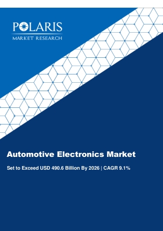 Automotive Electronics Market Size Worth USD 490.6 Billion By 2026