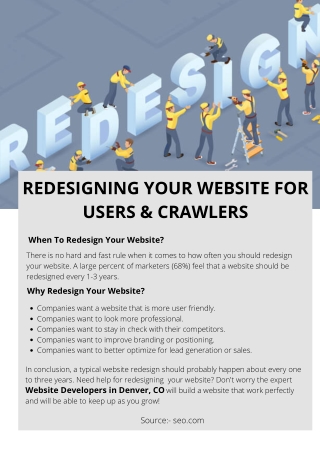 REDESIGNING YOUR WEBSITE FOR USERS & CRAWLERS