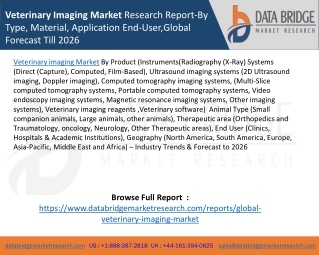Veterinary Imaging Market Research Report-By Type, Material, Application End-User,Global Forecast Till 2026