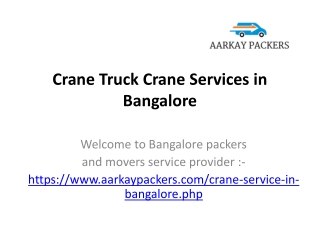 Crane Service in Bangalore Near Me