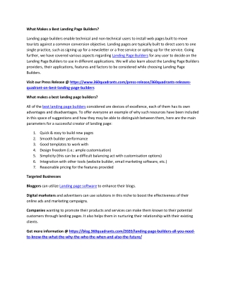 What Makes a Best Landing Page Builders
