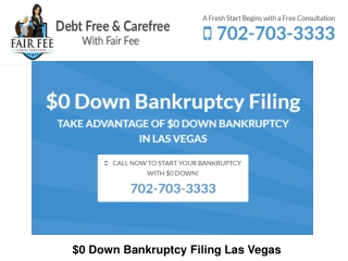 $0 Down Bankruptcy Filing Las Vegas