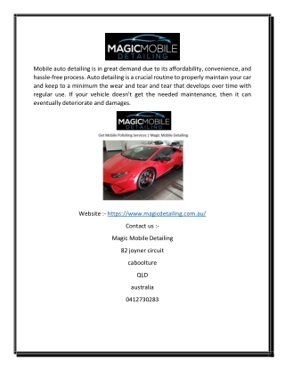 Get Mobile Polishing Services | Magic Mobile Detailing