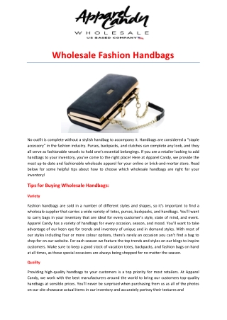 Wholesale Fashion Handbags